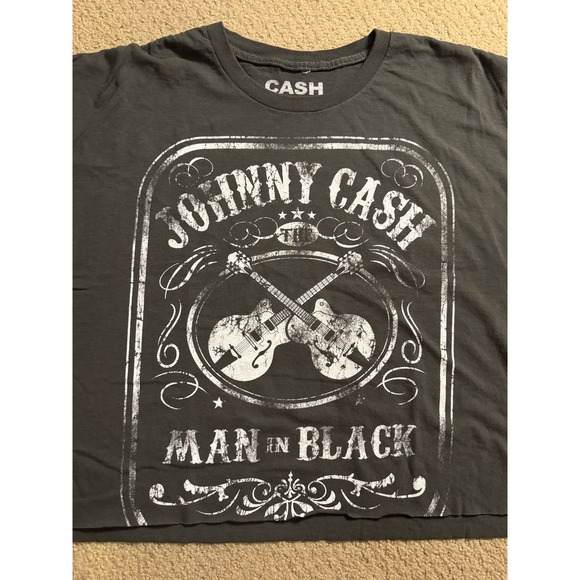NWOT Buckle Johnny Cash Man In Black Cropped Muscle Tee - Picture 2 of 4
